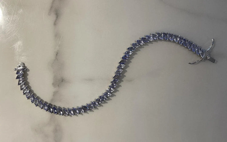 Tanzanite Tennis Bracelet | Elegant Marquise Cut Gemstone Jewlry