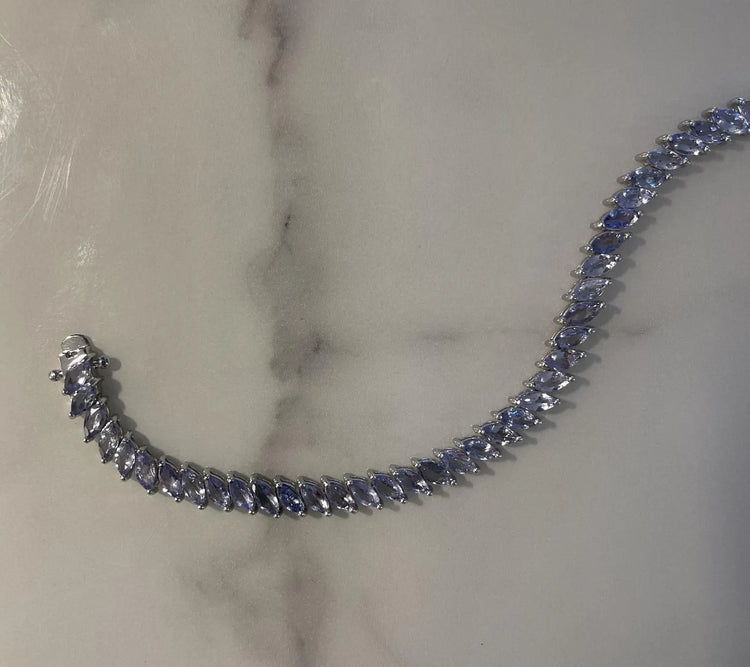 Tanzanite Tennis Bracelet | Elegant Marquise Cut Gemstone Jewlry