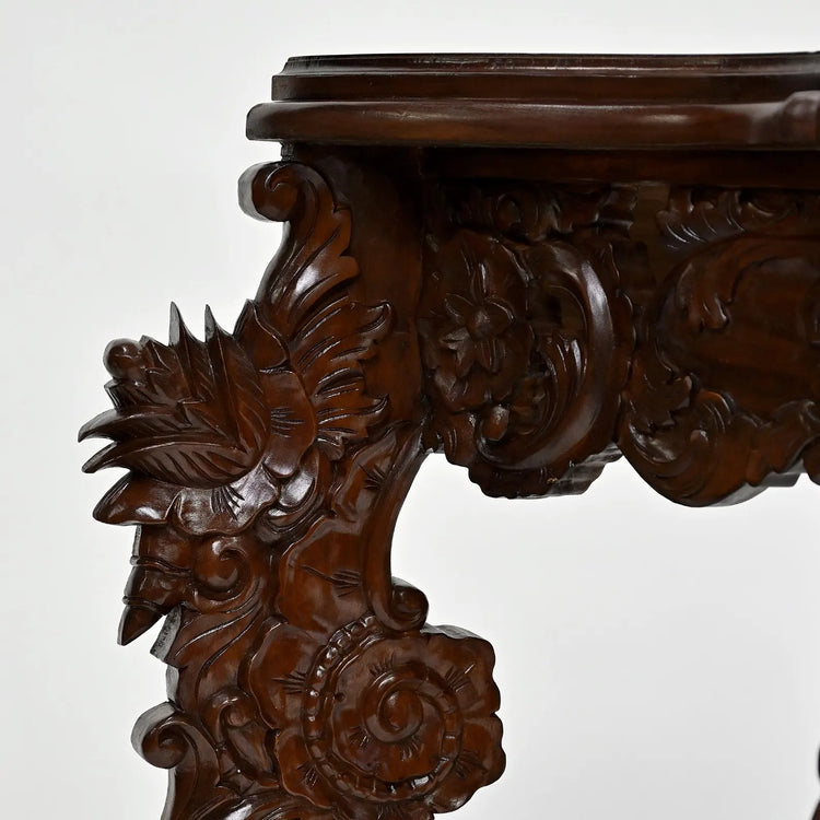 Rococo Revival Console Table | Hand-Crafted Reproduction | Ornate Floral & Scrollwork Detailing