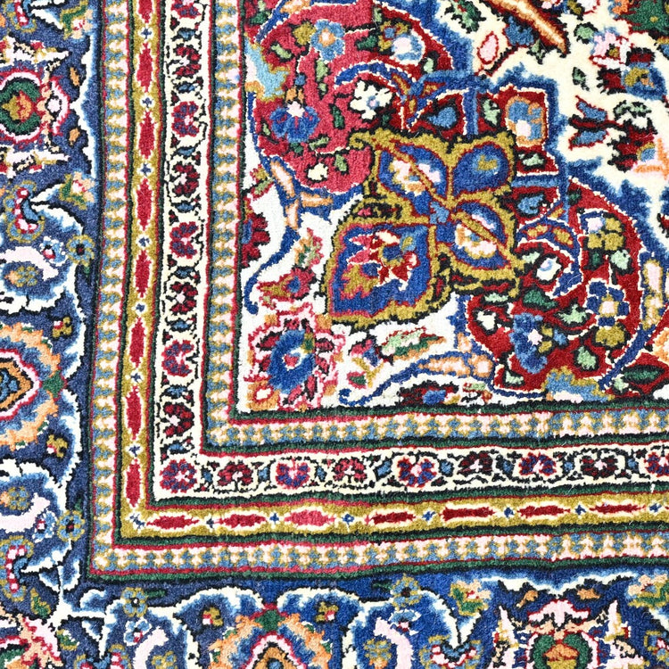 Elegant Hand-Knotted Wool Rug | Timeless 5x3 | Certificate of Authenticity | Fine Vintage Home Decor for Collectors and Designers