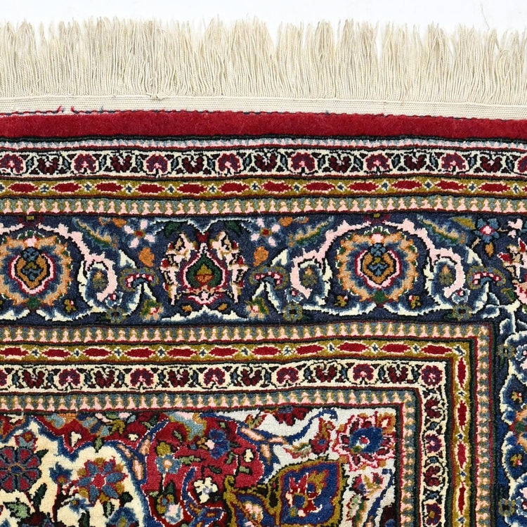 Elegant Hand-Knotted Wool Rug | Timeless 5x3 | Certificate of Authenticity | Fine Vintage Home Decor for Collectors and Designers