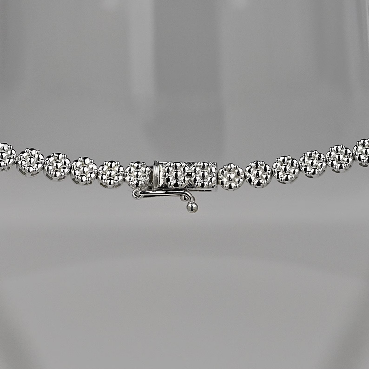 7.23ctw Diamond Necklace Sparkling Brilliance 14k White Gold Floret Design
