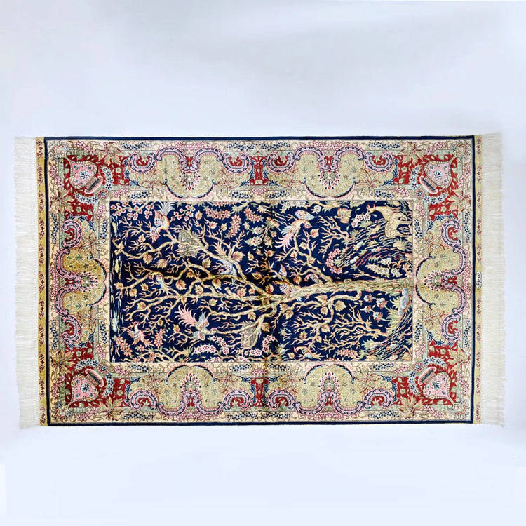 Art Silk Antique Chines Tree of Life Rug - Art Silk Rug - Fine Hand-Made Carpet