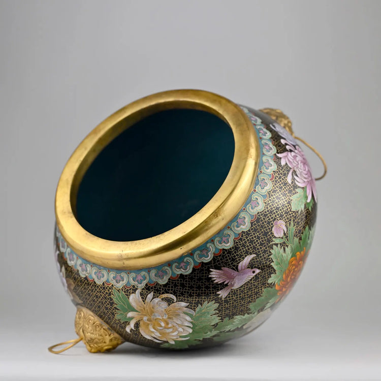 Exquisite Handcrafted Cloisonné Bowl | Phoenix & Peonies | Fine Luxury Decor | Collectible Art Vessel | Rare Masterpiece | Investment-Worthy